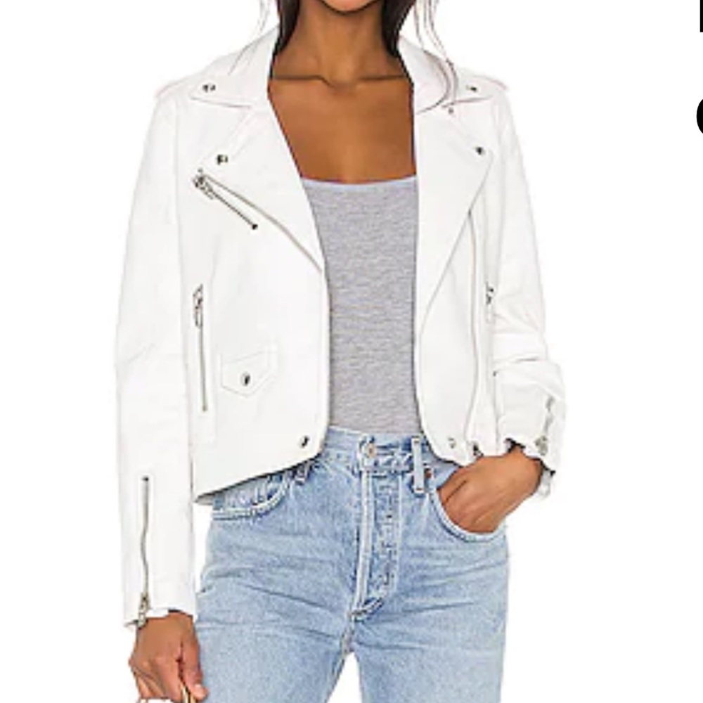 BLANCNYC Vegan Leather Moto Jacket in Naked Eye